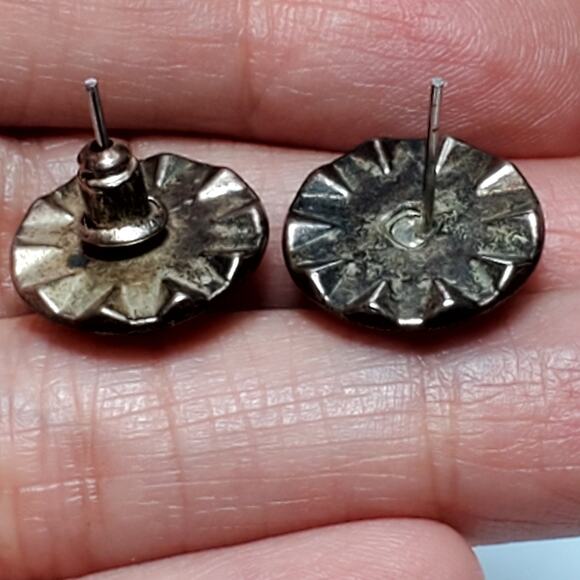 Silver Tone Faux Pearl Cabachon Clear Rhinestone No Back 1/2" - Picture 5 of 5